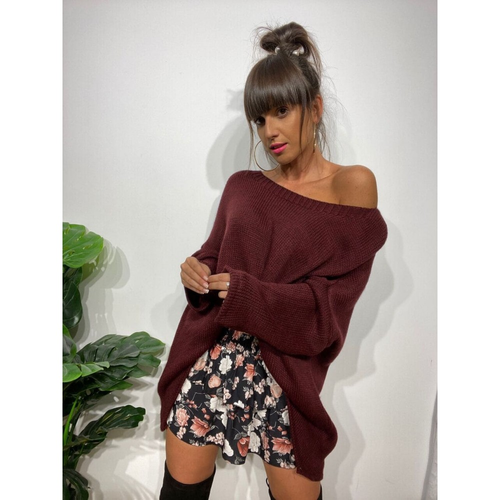 Jersey Oversize MARLINA Burdeos Heve Jersey Oversize MARLINA Burdeos Heve