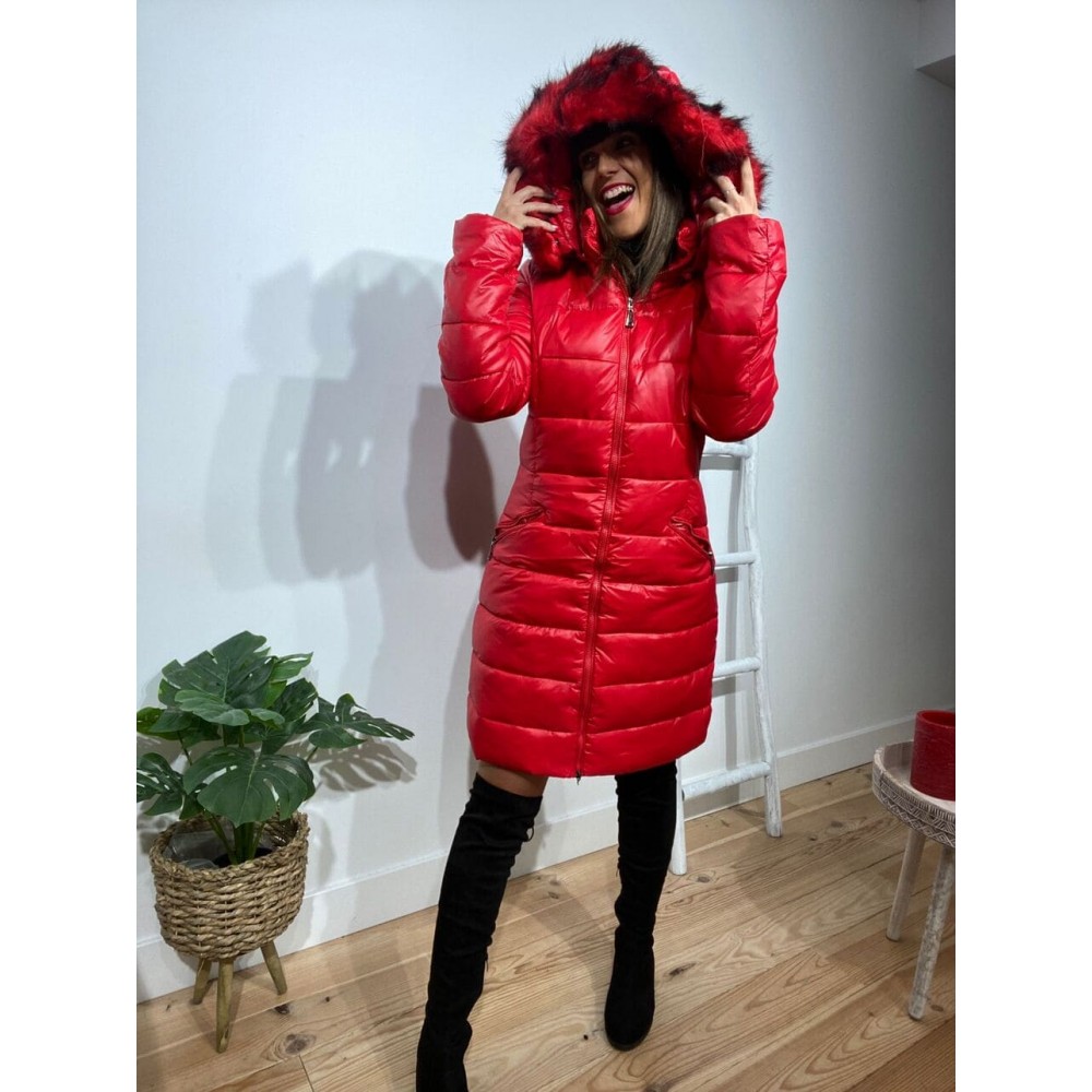 Abrigo Acolchado LEONIE Rojo Heve Abrigo Acolchado LEONIE Rojo Heve