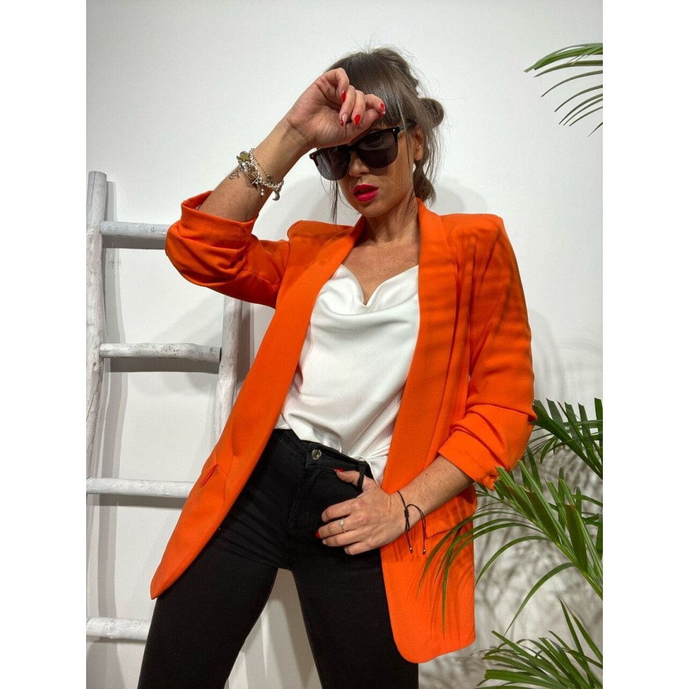 Blazer Frunces BIANCA Naranja Heve Blazer Frunces BIANCA Naranja Heve