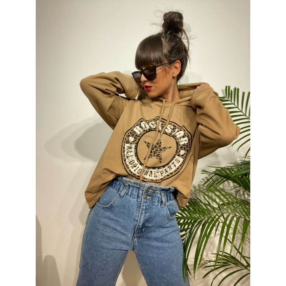 Sudadera WILD ROCK STAR Camel Heve Sudadera WILD ROCK STAR Camel Heve