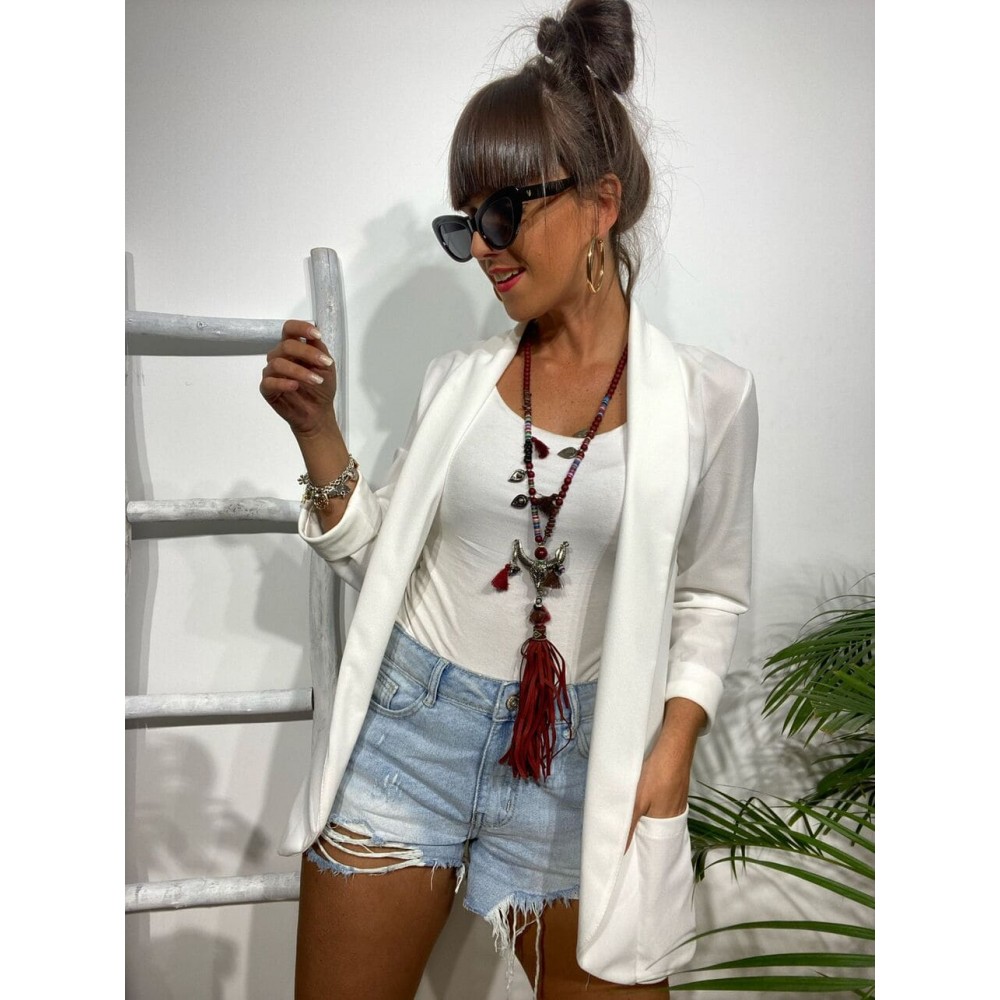 Blazer Básica ALMILA Blanco | Moda Mujer | HEVE
